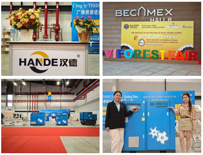 Hande air compressors shine at the Pingyang Exhibition in Vietnam, and energy-saving technology leads the new future of manufacturing in Southeast Asia!