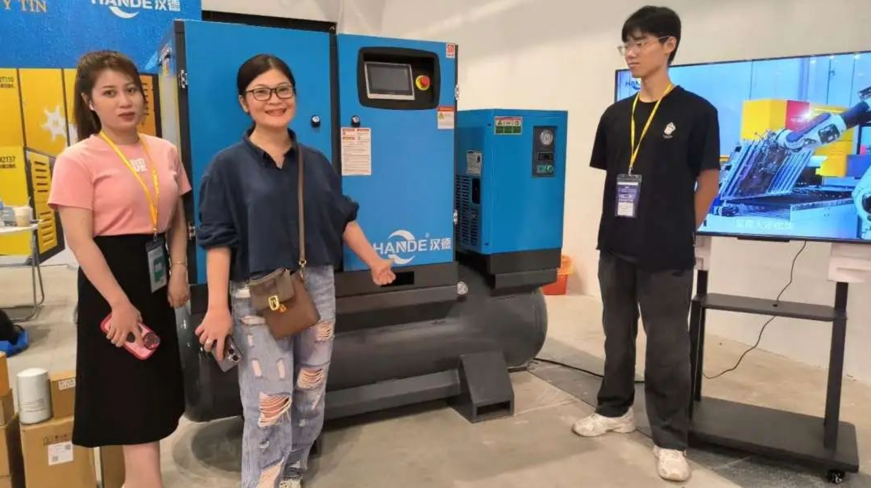 Hande air compressors shine at the Pingyang Exhibition in Vietnam, and energy-saving technology leads the new future of manufacturing in Southeast Asia!